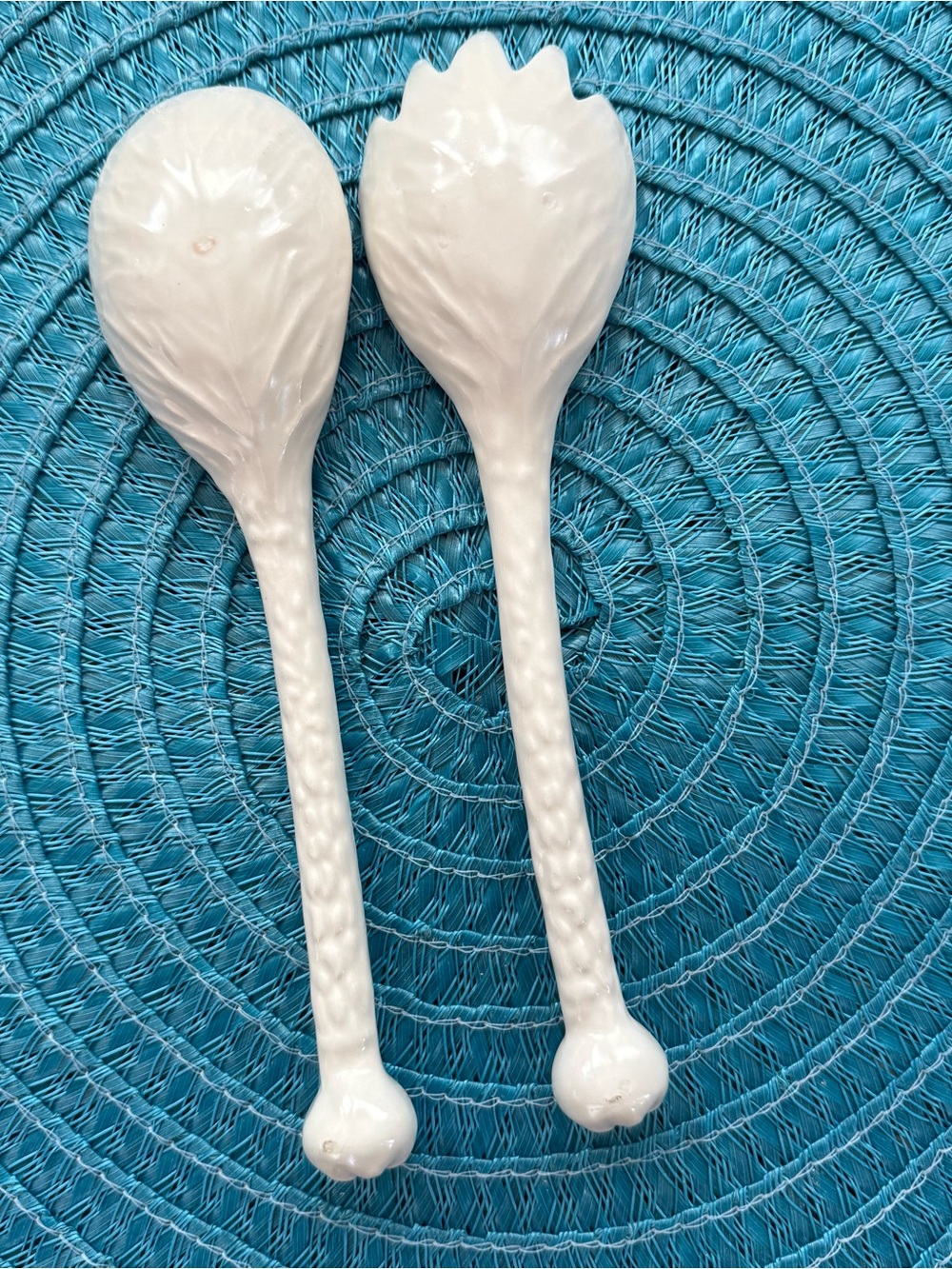 Ceramic Salad Serving Fork and Spoon - Picture 5 of 9